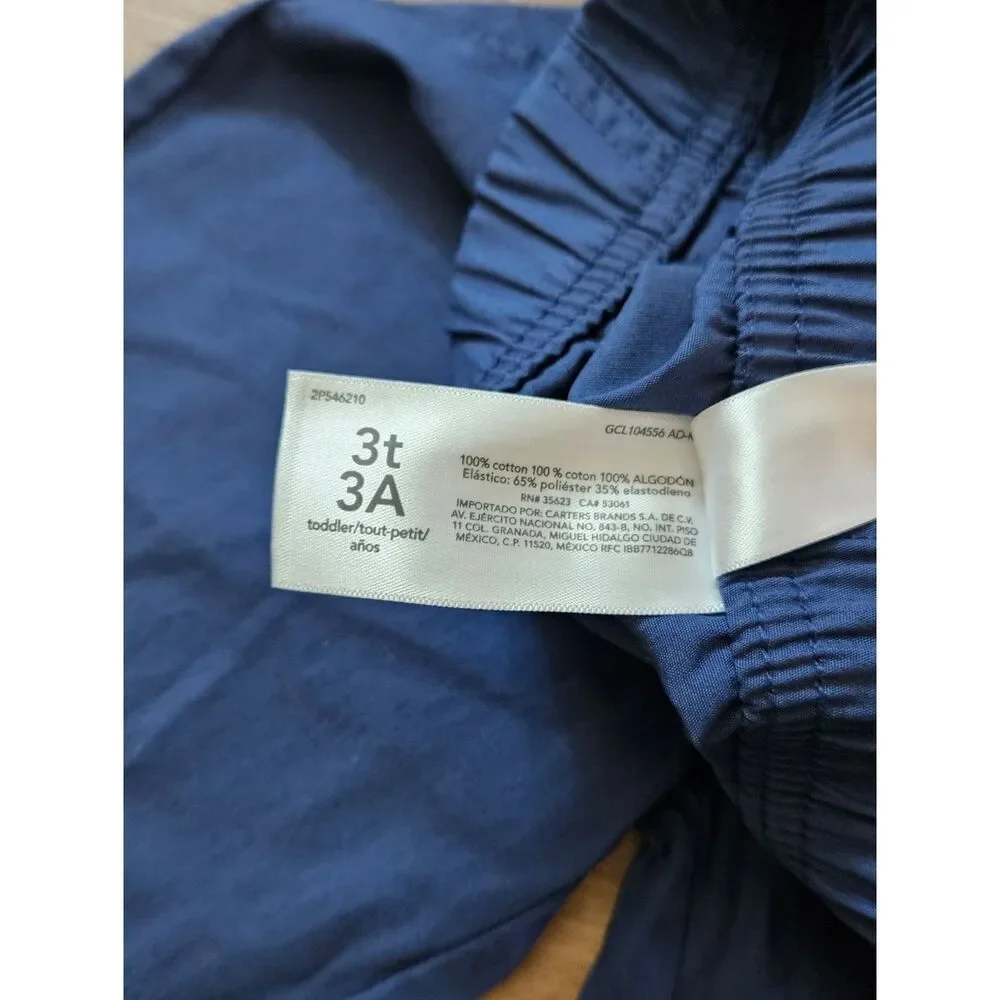 Carter's Boys Navy Elastic-Waist Casual Pants Size 3T